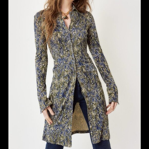 Diane Von Furtenberg 70s style Snake Print Silk Jersey Shirt Dress Size 4 - Picture 7 of 8